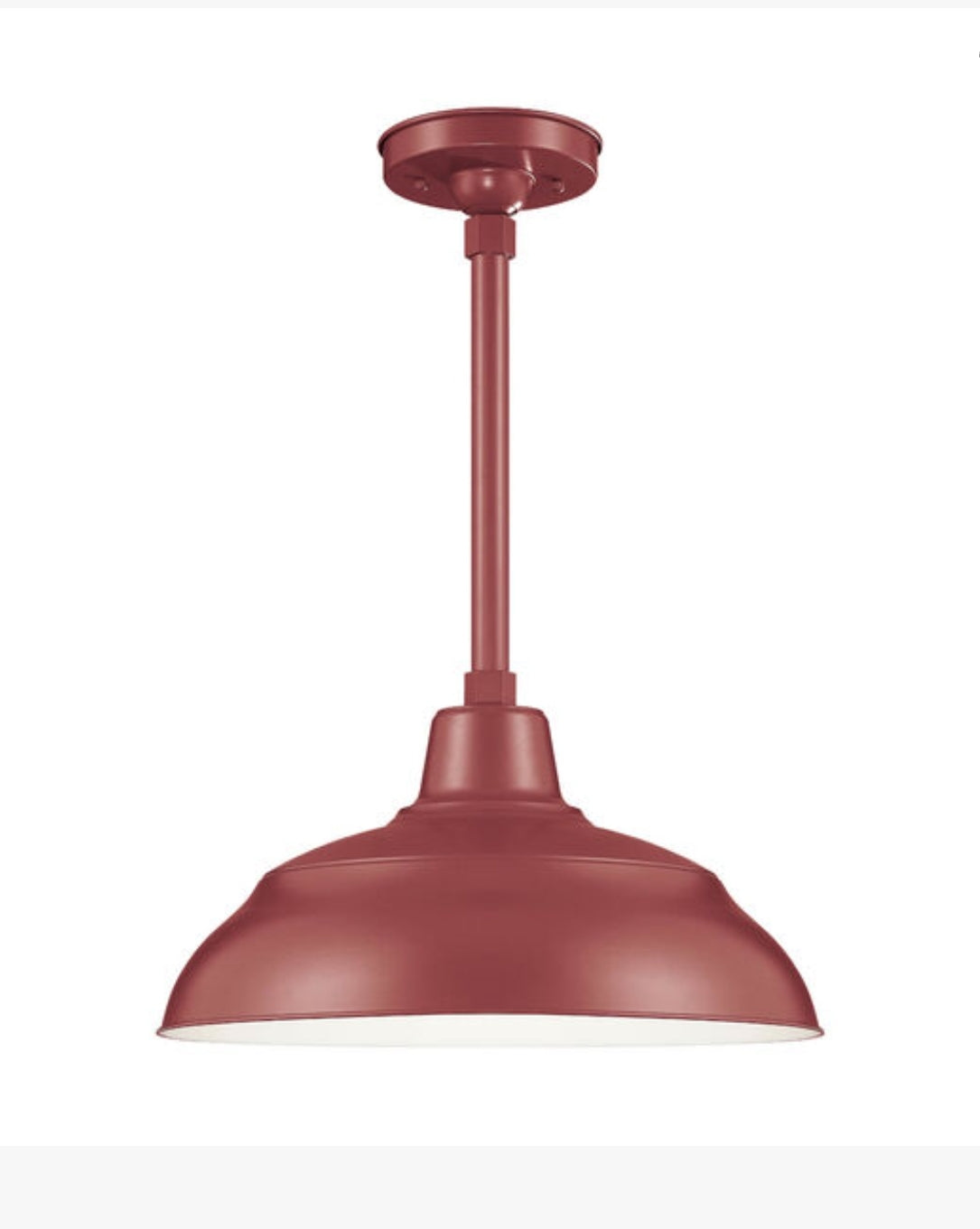 Millennium RMWHS17-SR | One Light Pendant, Warehouse Shade in Satin Red