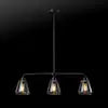 Astrid 3-Light Matte Black Linear Chandelier with Clear Glass Shade