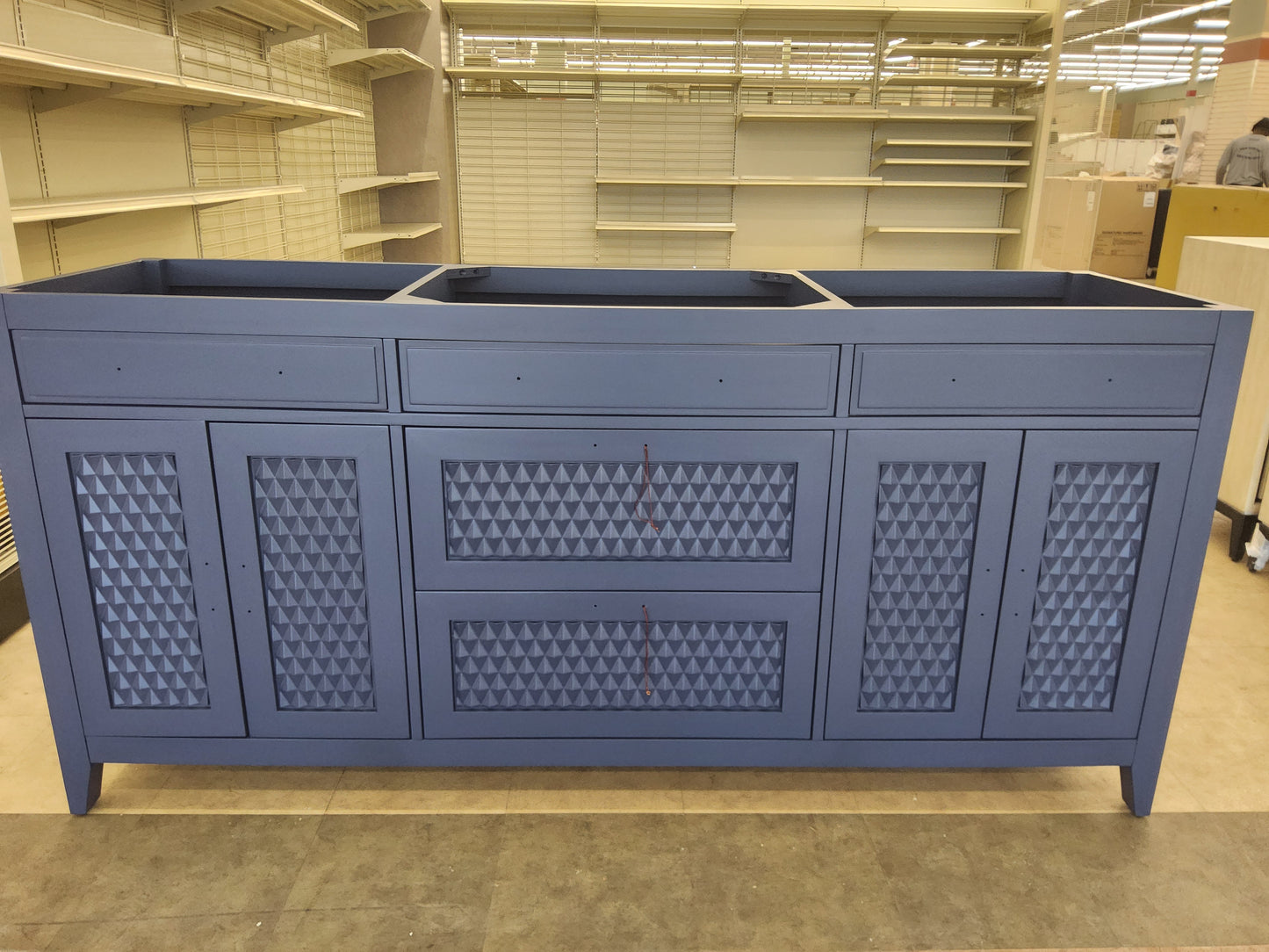 72" Double sink bathroom vanity in blue TOP INCLUDED: $1,500
NO TOP: $1.200 98263155