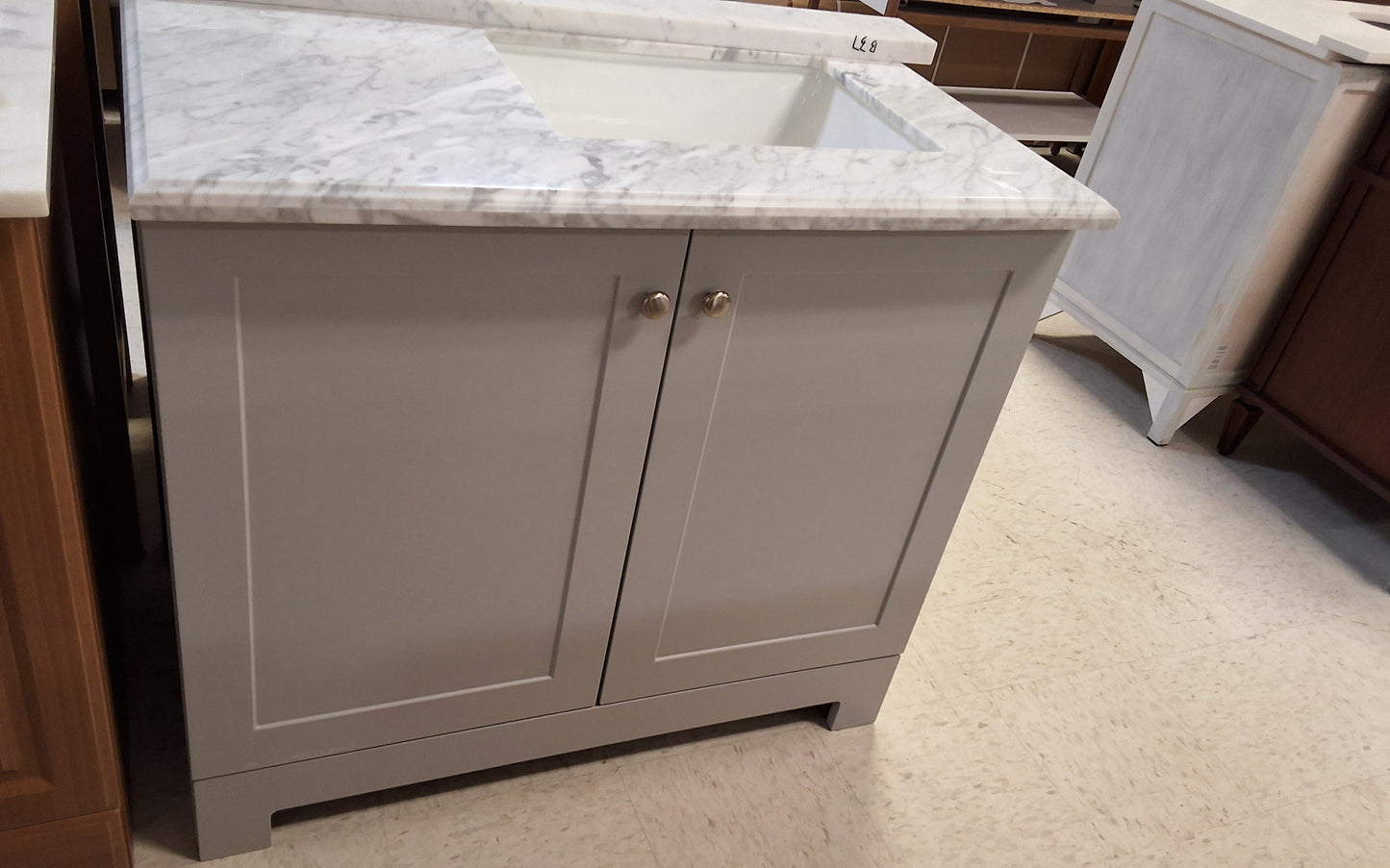 36" Vanity Cabinet in gray 6565257 Top Includeed: $750 No Top: $500