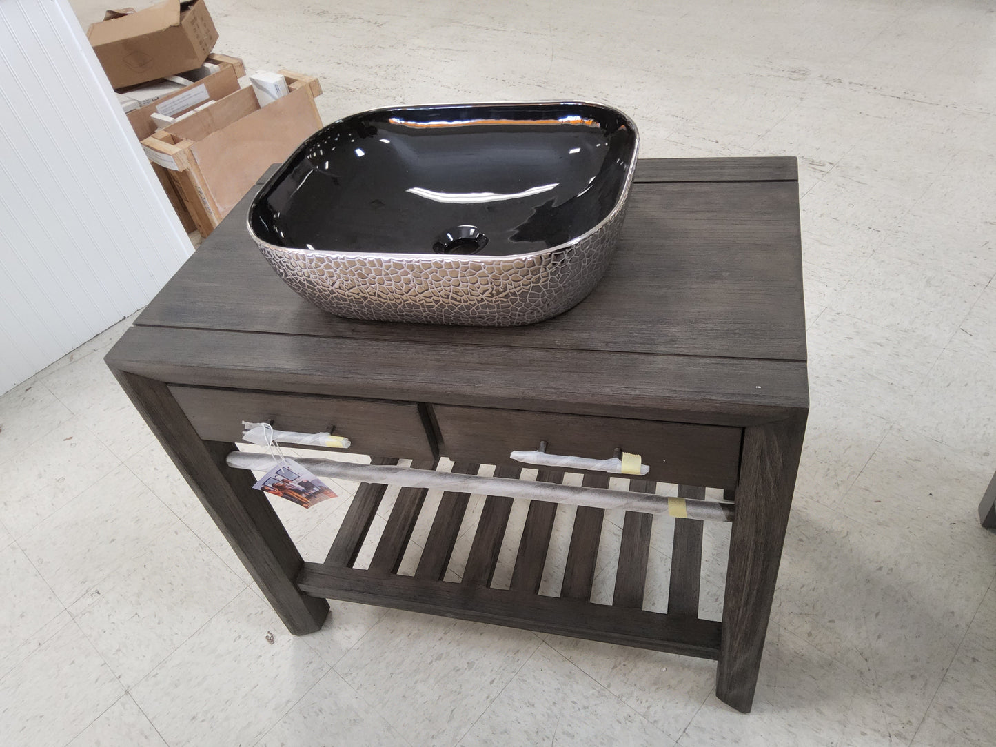 Signature 36" Verlyn Consoe in Gray Wash. TOP INCLUDED: $550. NO TOP: $450 441337300