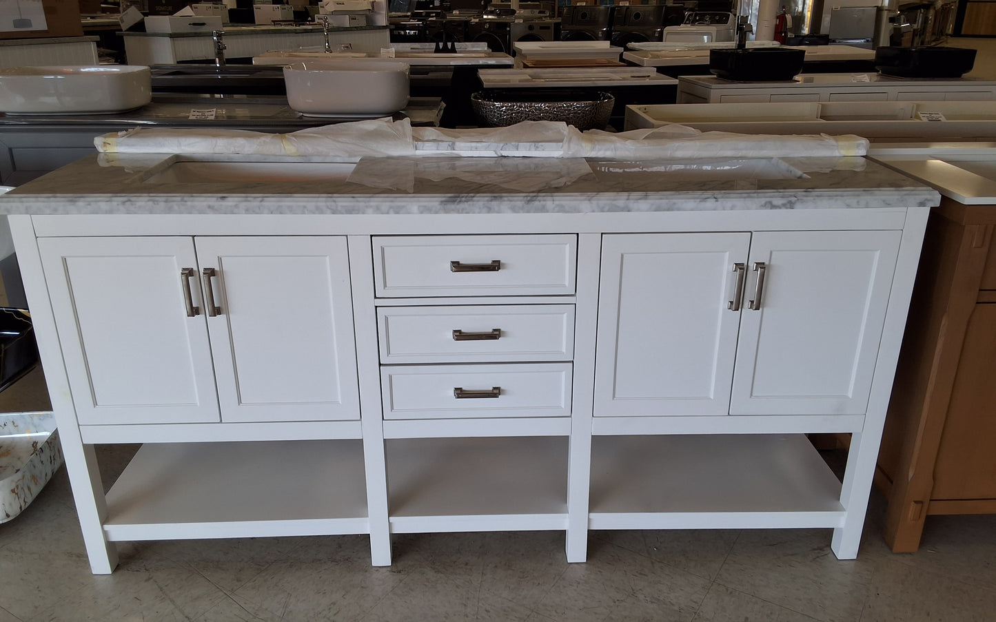 Signature White Vanity 72" TOP INCLUDED: $1,350 NO TOP: $1,050 887652579