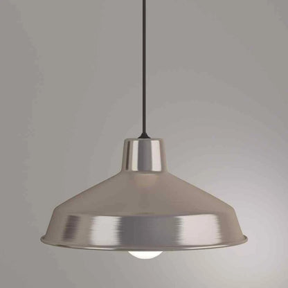 Hampton Bay 286 522 | 1-Light Brushed Nickel Rustic Steel Hanging Barn Light Warehouse Pendant
