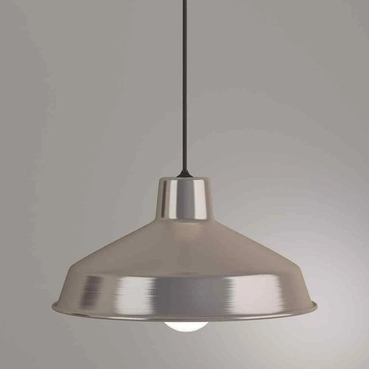 Hampton Bay 286 522 | 1-Light Brushed Nickel Rustic Steel Hanging Barn Light Warehouse Pendant