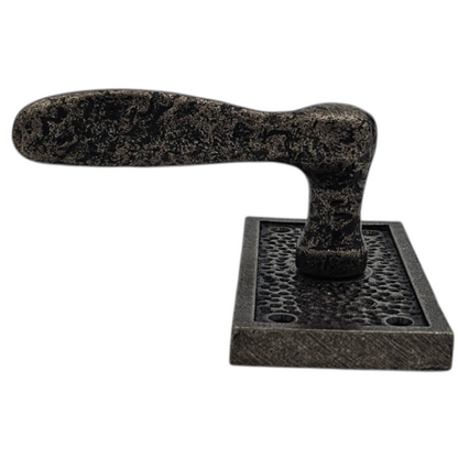 Signature Hardware Hand Hammered Bronze Dummy Interior Door Set – Left Hand – Antique Pewter - 1 PC