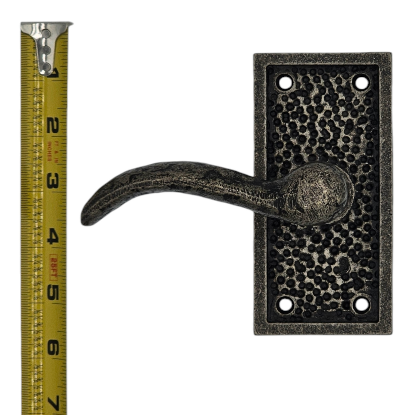 Signature Hardware Hand Hammered Bronze Dummy Interior Door Set – Left Hand – Antique Pewter - 1 PC