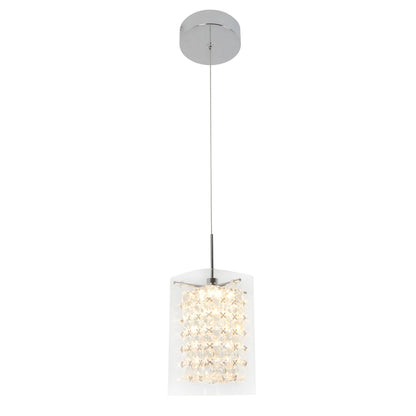 Artika PDT-1CC | Crystal Cube 1-Light LED Pendant Light in Chrome Finish