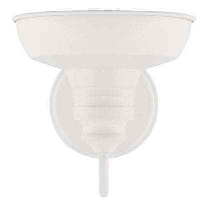 Hampton Bay 1006 330 588 | Elmcroft 7.63 in. 1-Light Designer White Farmhouse Wall Sconce with Metal Shade