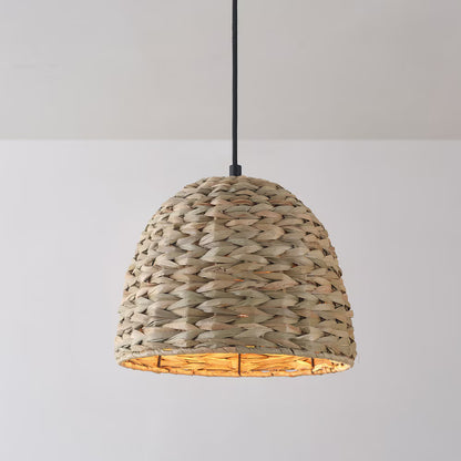 Globe Electric 1001 684 720 | Corbin 1-Light Black Pendant Lighting with Woven Twine Shade