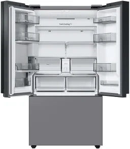 Bespoke 3-Door French Door Refrigerator (30 cu. ft.) with Customizable Door Panel Colors and Beverage Center™: Stainless Steel Model#RF30BB6600QLAA