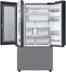 Bespoke 3-Door French Door Refrigerator (30 cu. ft.) with Customizable Door Panel Colors and Beverage Center™: Stainless Steel Model#RF30BB6600QLAA