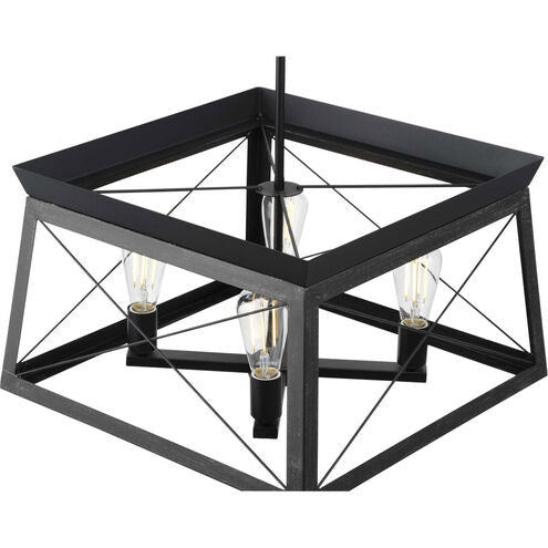 Progress Lighting P400047-031 |  Briarwood 4 Light 20" Wide Chandelier in Black