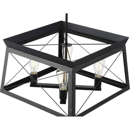 Progress Lighting P400047-031 |  Briarwood 4 Light 20" Wide Chandelier in Black