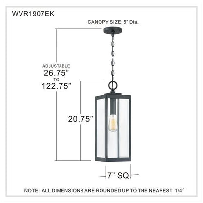 Quoizel WVR1907EK | Westover 1 Light 7 inch Earth Black Outdoor Hanging Lantern