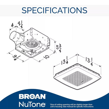 Broan-NuTone AERN110RGBL | ChromaComfort 110 CFM Ceiling Bathroom Exhaust Fan w/ Customizable Multi-Color LEDs and Smart Phone App