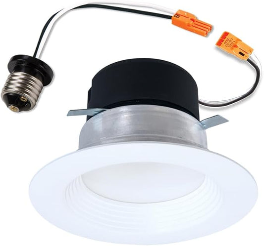 Halo LT4069FS351EWHR | LT 4 Inch Recessed Light Trim, 5 Color Temperatures, Dimmable Baffle Can Light -LT4069FS1EWHR