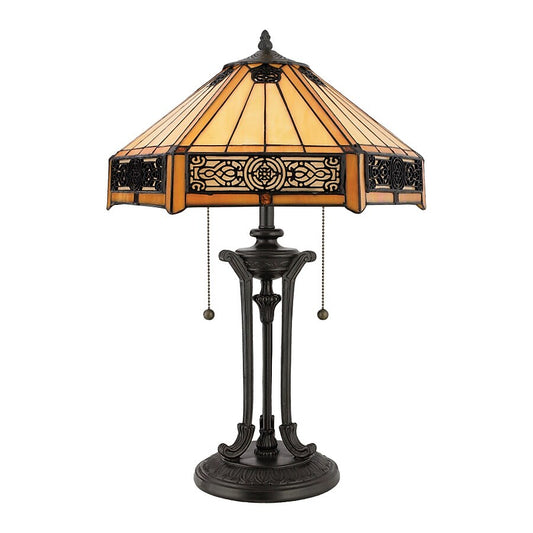 Quoizel TF6669VB | Tiffany 2 Light 23" Tall Table Lamp with Tiffany Glass Shade
