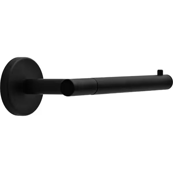 Delta LDL50-MB | Lyndall Wall Mount Euro Single Post Toilet Paper Holder Bath Hardware Accessory in Matte Black