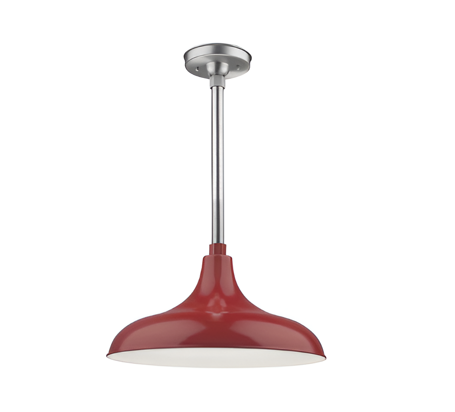 Millennium RMWHS17-SR | One Light Pendant, Warehouse Shade in Satin Red
