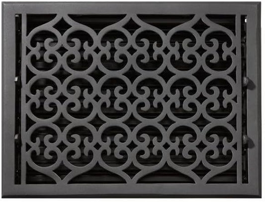 Signature Hardware VIC1015-IR | 10" x 15" Victorian Vast Iron Floor Register - (12"x16-1/4" Overall)