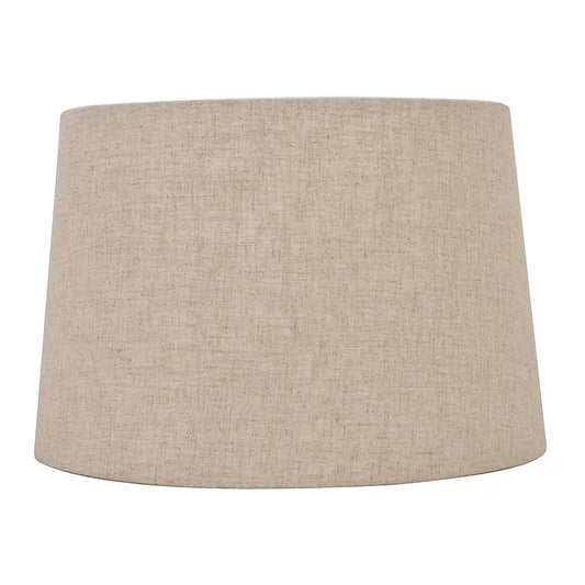 allen + roth 0616189 | 9-in x 13-in Tan Linen Fabric Drum Lamp Shade
