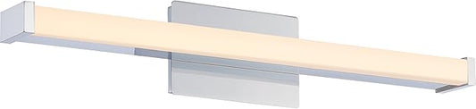 Quoizel PCP8524C | Promenade Acrylic LED Bath Bar Vanity Wall Lighting, 1-Light, Brushed Chrome Finish