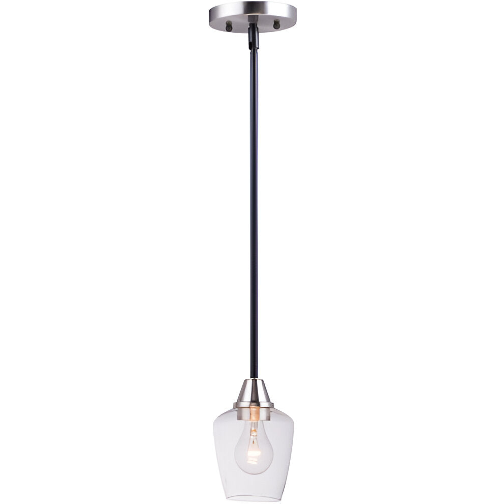 Maxim Lighting 96120CLBKSN | Goblet 5" Wide Pendant with Clear Glass Shade