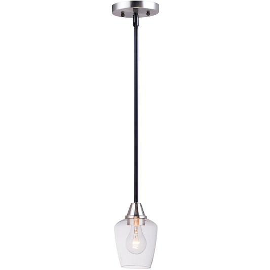 Maxim Lighting 96120CLBKSN | Goblet 5" Wide Pendant with Clear Glass Shade