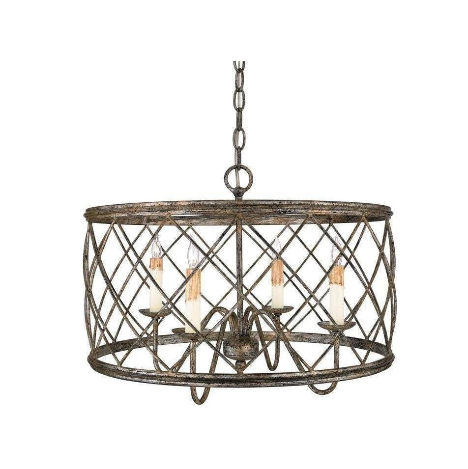 Quoizel RDY2821CS | Dury Pendant, 4-Light 240 Total Watts, Century Silver Leaf