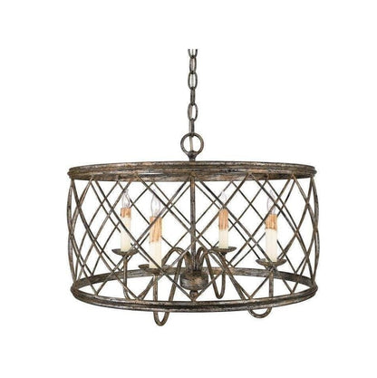 Quoizel RDY2821CS | Dury Pendant, 4-Light 240 Total Watts, Century Silver Leaf