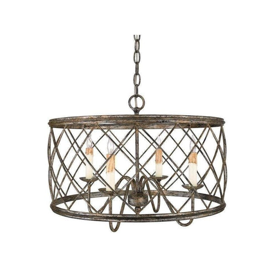 Quoizel RDY2821CS | Dury Pendant, 4-Light 240 Total Watts, Century Silver Leaf