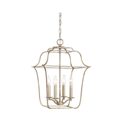 Quoizel GLY5204CS | Gallery 4 Light 14 inch Century Silver Leaf Foyer Piece Ceiling Light