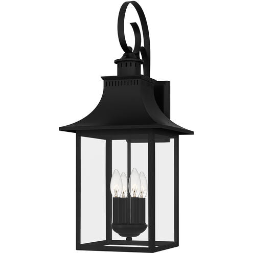 Quoizel CCR8412K | Chancellor 4 Light 28 inch Mystic Black Outdoor Wall Lantern