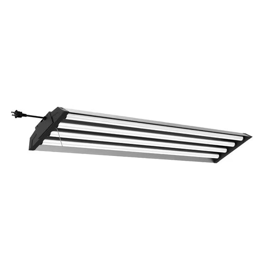 Commercial Electric 1003 622 076 | 4 ft. 80-Watt 4000K Bright White 4-Light 7000 Lumens Gray Integrated LED Linkable Hanging Shop Light with Pull Chain