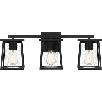 Quoizel LDG8624MBK | Lodge 3 Light 24" Wide Bathroom Vanity Light