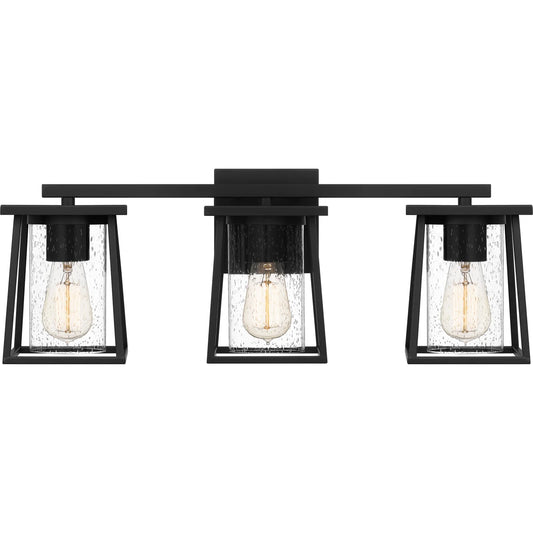 Quoizel LDG8624MBK | Lodge 3 Light 24" Wide Bathroom Vanity Light