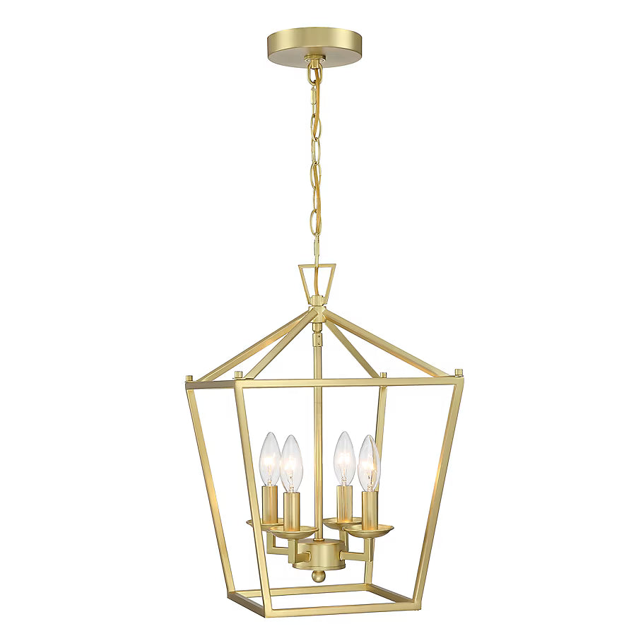 Faymart FAY-US-LT-107-SG | 4-Light Caged Pendant Light with Soft Gold Finish