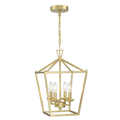 Faymart FAY-US-LT-107-SG | 4-Light Caged Pendant Light with Soft Gold Finish