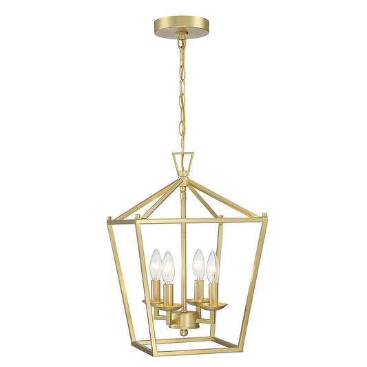 Faymart FAY-US-LT-107-SG | 4-Light Caged Pendant Light with Soft Gold Finish