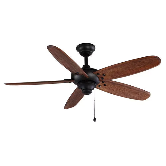 Home Decorators Collection 68244 | Altura 48 in. Indoor/Outdoor Matte Black Ceiling Fan with Downrod and Reversible