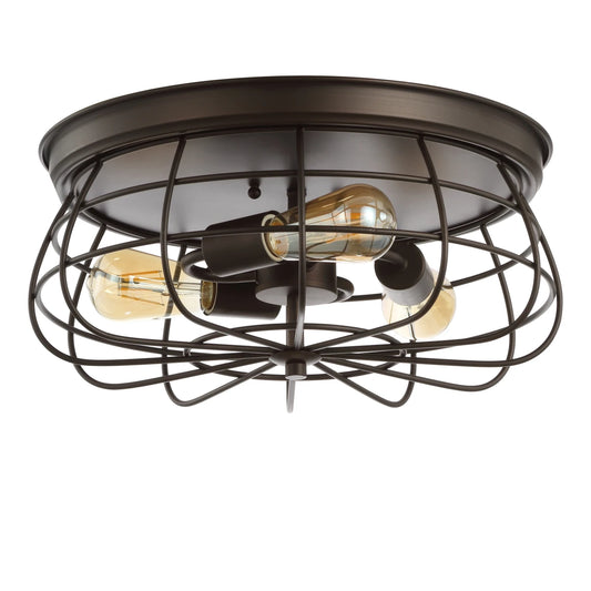 JONATHAN Y Lighting Calvia 3 Light 16" Wide LED Flush Mount Drum Ceiling Fixture