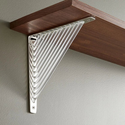 Signature Hardware SH554012PN | Acrylic Shelf Bracket - 8 " x 8 " - Polished Nickel/Clear Acrylic, Brass Base Metal