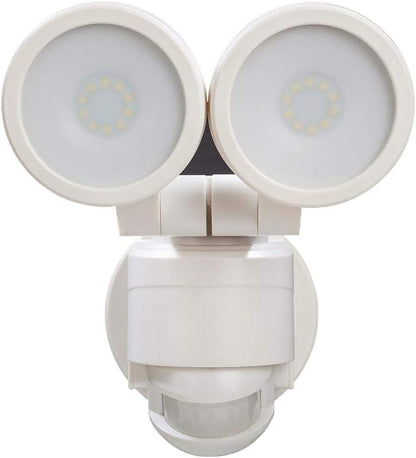 Defiant DFI-5852-WH-G | 180 Degree White Motion Activated Outdoor Integrated LED Twin Head Flood Light