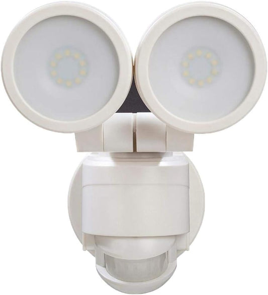 Defiant DFI-5852-WH-G | 180 Degree White Motion Activated Outdoor Integrated LED Twin Head Flood Light