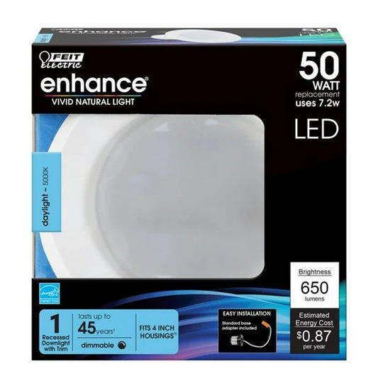 Feit Electric 3908183 | 7.2 watt 4 in. Enhance White LED Retrofit Kit