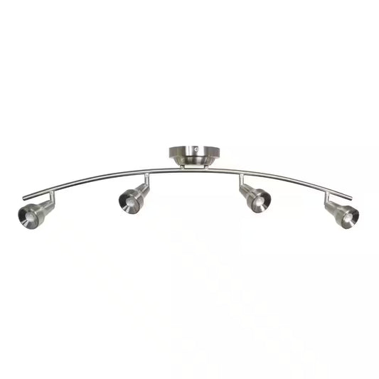 Hampton Bay 108 701 | Kelso 3 ft. 4-Light Satin Nickel LED Fixed Rail with 300/Lumen Heads 108701