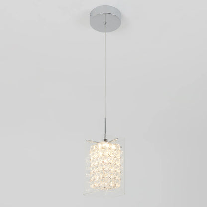 Artika PDT-1CC | Crystal Cube 1-Light LED Pendant Light in Chrome Finish