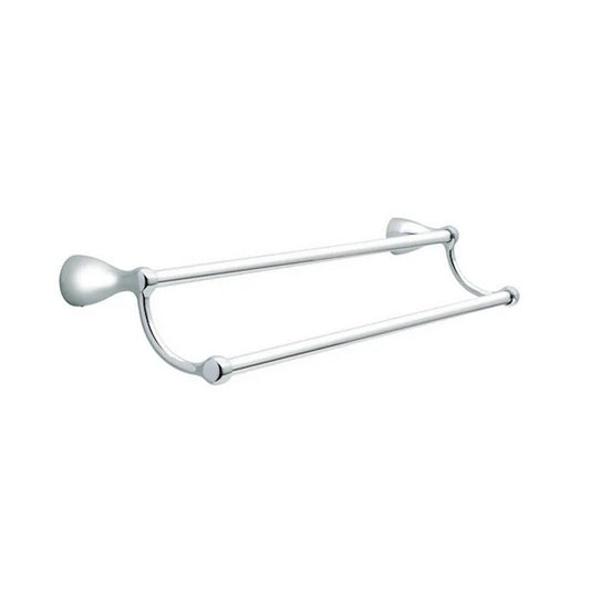 Delta FND25-PC | Foundations 24 in. Double Wall Mount Towel Bar Bath Hardware Accessory in Polished Chrome