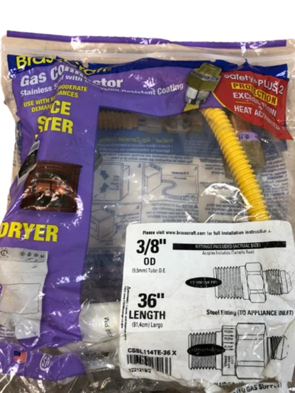 BrassCraft CSSL114TE-36 X | Gas Connector 3/8” OD x 36”