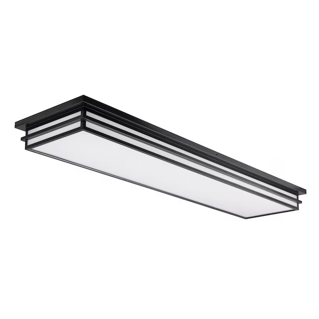allen + roth 2592465 | Phoebe 1 -Light 48-in Matte Black Integrated LED Flush Mount Light